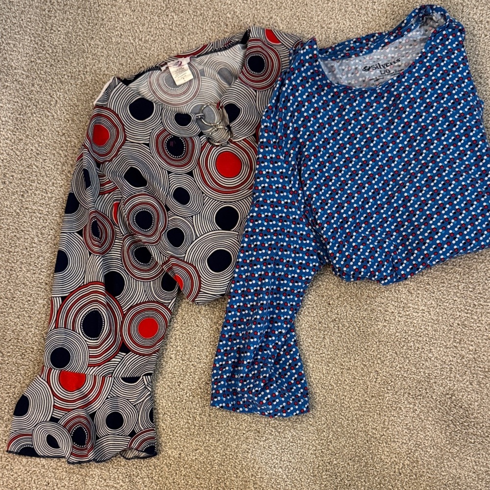 Silverts, Adaptive Clothing, Tops. Circle and Dot Pattern, SZ: L